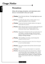 Page 2
E
nglish
2
Usage Notice
Precautions
Follow all warnings, precautions, and maintenance proce-
dures as recommended in this user’s guide.
Warning-Do not look into the lens.  The bright light may cause
eye injury.
Warning-To reduce the risk of fire or electric shock, do not
expose this product to rain or moisture.
Warning-To prevent the risk of electric shock, do not open or
disassemble the product.
Warning-Please allow the unit to cool down before changing the
lamp; carefully follow the lamp replacement...