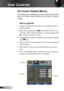 Page 2626English
User Controls
The Projector has multilingual On-screen Display menus that 
allow you to make image adjustments and change a variety of 
settings.
How to operate 
1. To open the OSD menu, press “Menu” on the Remote Control or 
Projector Keypad.
2  When OSD is displayed, use   keys to select any item in the 
main menu. While making a selection on a particular page, press 
 or “Enter” key to enter sub menu.
3. Use   keys to select the desired item and adjust the settings 
using   key.
4. Select...