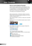 Page 6666English
User Controls
How to use the Optoma Presenter 
Optoma Presenter application allows remote desktop from a host 
PC to be displayed on the network display through Ethernet, USB, 
or Wireless transports. It can adapt to different network settings 
(DHCP, fixed IP, and direct link by USB/Ethernet cable). 
This software can be downloaded from web page.
Before using this function, a USB cable is needed to connect the 
Projector and PC Host directly. When the connection is OK, the PC 
will show a USB...