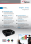 Page 1www.optoma.eu
EX550
DLP® Projector
Bright & Sharp Projection
 
 BRIGHTNESS WHERE IT MATTERS You can project even if there is ambient light 
 
in the room. The XGA resolution EX550 delivers   
an impressive 2800L, ensuring that even during the   
day everyone can clearly see the projected image. 
  COST SAVING – LONG LAMP LIFE Reduce the number of lamp changes with lamp life 
 
of up to 6000 hours2.
  The lamp is conveniently located so that it can   
be changed without removing the projector from   
a...