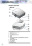 Page 8
Introduction
Product Overview
1. Lens Shift Adjustment Cover
2. IR Receiver
3. Tilt-Adjustment Feet
4. Lamp Replacement Cover
5. Zoom
6. Focus
7. Vertical and Horizontal Lens Shift Adjustment Control and 
Lens Release
8. Backup Remote Tray
9. LED Indicators
10. Power Button
11. Connection Ports
Main Unit
1
8
3
2
4
6
5
10
11
9
7      