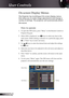 Page 20
20English

User Controls

The Projector has multilingual On-screen Display menus 
that allow you to make image adjustments and change a 
variety of settings. The projector will automatically detect 
the source. 
How to operate 
1. To open the OSD menu, press “Menu” on the Remote Control or 
Projector Keypad.
2  When OSD is displayed, use   keys to select any item in the 
main menu. While making a selection on a particular page, press 
 or “Enter” key to enter sub menu.
3. Use   keys to select the...