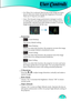 Page 45
User Controls
English
45

 On: When On is selected, black levels of the image are repro-
duced with more clarity though the brightness is lowered. 
There are 17 step for you adjust.
 Auto: The dynamic image performance manager is active 
in making sure your greatest pleasure from seeing a movie 
dynamically with the most dark details revealed, vivid and 
bright image performed all the way.
 Projection
     Front-Desktop 
    The factory default setting. 
     Rear-Desktop 
When you select this...