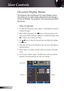 Page 20
20English

User Controls

The Projector has multilingual On-screen Display menus 
that allow you to make image adjustments and change a 
variety of settings. The projector will automatically detect 
the source. 
How to operate 
1. To open the OSD menu, press “Menu” on the Remote Control or 
Projector Keypad.
2  When OSD is displayed, use   keys to select any item in the 
main menu. While making a selection on a particular page, press 
 or “Enter” key to enter sub menu.
3. Use   keys to select the...