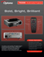 Page 1The TX330, an ultra-portable, XGA digital projector, 
is designed for the road warrior.  Ideal for “grab 
and go” presentations, the Optoma TX330 is 
unparalleled in convenient size, weight and 
connections.  It also features BrilliantColor™ 
technology and a DLP
® chipset from Texas 
Instruments for crisp and amazing picture quality.
TX330 | Multimedia Projector
 Bold, Bright, Brilliant
TX330 FEATURES
   Ultra-portable 2.4-lb DLP projector
   Native XGA resolution and HD-compatible
   2200 ANSI lumens...