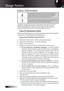 Page 22
Safety Information
The lightning flash with arrow head within an equilateral triangle is 
intended to alert the user to the presence of uninsulated “dangerous \
voltage” within the product’s enclosure that may be of sufficient 
magnitude to constitute a risk of electric shock to persons.
The exclamation point within an equilateral triangle is intended to alert 
the user to the presence of import operating and maintenance (servicing\
) 
instructions in the literature accompanying the appliance....