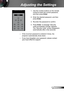 Page 4141English
Adjusting the Settings
1. Use the number buttons on the remote 
control to enter the current password, 
and then press  Enter.
2.  Enter the desired password, and then 
press Enter.
3. Re-enter the password to confirm.
4. Press Enter. A message “Security 
code successfully change” appears. 
The “Security Code” screen disappears 
automatically after a few seconds.
 ►If the incorrect password is entered 3 times, the 
projector automatically shuts down.
 ►If you have forgotten your password,...