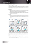 Page 50
English
0

Replacing the Lamp
The projection lamp should be replaced when it burns out. It should 
only  be  replaced  with  a  certified  replacement  part,  which  you  can 
order from your local dealer. 
Important:
4 The lamp contains a certain amount of mercury and should be 
disposed of according to local ordinance regulations.
4 Avoid touching the glass surface of the new lamp, doing so may 
shorten its operation life.
Warning:
4 Be sure to turn off and unplug the projector at least an hour...