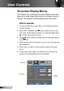 Page 2424English
User Controls
The Projector has multilingual On-screen Display menus that 
allow you to make image adjustments and change a variety of 
settings. The projector will automatically detect the source. 
How to operate
1. To open the OSD menu, press “Menu” on the Remote Control or 
Projector Keypad.
2  When OSD is displayed, use   keys to select any item in the 
main menu. While making a selection on a particular page, press 
 or “Enter” key to enter sub menu.
3. Use   keys to select the desired...