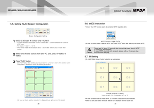 Page 1730
MIS-4220 / MIS-4220R / MIS-4230
31
Infinitely Expandable 
5.5. Setting 'Multi-Screen' Configuration
SelectadesirableXnumberandYnumber
XnumberrepresentsthenumberofMPDPcolumnsandYnumberrepresentsthenumberof-
MPDProws.
TherangeofXandYis1to15.-...