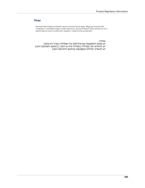 Page 279Product Regulatory Information
269
Uwaga 