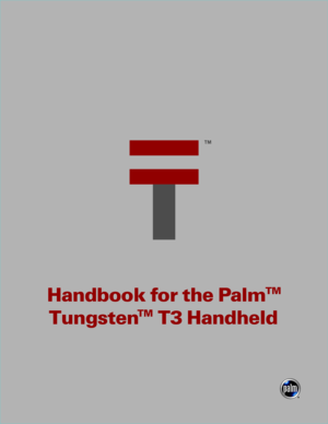 Page 1Handbook for the Palm   
T
ungsten     T3 Handheld
TMTM 