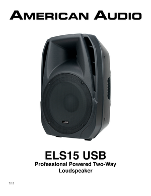 Page 1ELS15 USB
Professional Powered Two-Way 
Loudspeaker
7/13 