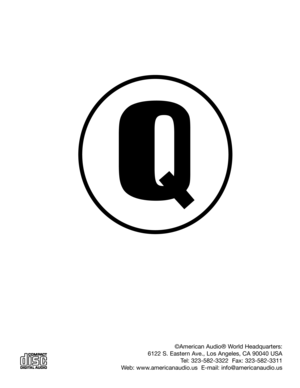 Page 26
©American Audio® World Headquarters:
6122 S. Eastern Ave., Los Angeles, CA 90040 USA
Tel: 323-582-3322  Fax: 323-582-3311
Web: www.americanaudio.us  E-mail: info@americanaudio.us 