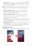 Page 20Getting started 
15
• Adding a widget: On the home screen, pinch two fingers together to enter home 
screen editing mode. Touch 
Widgets and select a widget. The widget will be added to 
a blank area on the home screen.
 You must have enough space on the home screen to add the widget. If there is not 
enough space, add another home screen or free up some space on the current 
screen.
• Moving an application or widget: On the home screen, touch and hold an 
application icon or widget until your phone...