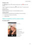 Page 133Shootingavideo
Open
Camera andtouchtoswitchtorecordingmode.Touchtostartavideo
recording.
Touch
topausetherecordingandtouchtoresume.Touchtosavethecurrent
sceneasaphoto.
Zoominginandout
Spreadtwofingersaparttozoomin,orpinchthemtogethertozoomout.
Turningontheflash
Touchtheflashiconinthetop-leftcorneroftheviewfinder.Therearetwooptions:
z
:Keeptheflashonwhenyouarerecording.
z
:Disabletheflash....