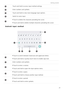 Page 25Getting started 
21
Android input method
Touch and hold to access input method settings.
Enter numbers and symbols.
Touch and hold to view more language input options.
Switch to voice input.
•Touch to delete the character preceding the cursor.
•Touch and hold to delete multiple characters preceding the cursor.
•Touch to switch between lowercase and uppercase letters.
•Touch and hold or quickly touch twice to enable caps lock.
Enter numbers and symbols.
•Touch to enter a comma.
•Touch and hold to open the...