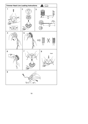 Page 1919
Trimmer Head Line Loading Instructions
20i
10i 3m 6m 