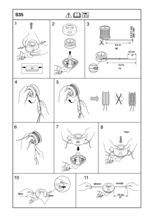 Page 30Clic
1
2
3
5
67
10
11
8,5 m
28
4
8
4,2 m
14
2,4-2,7 mm
.095-.106
10 cm
     4
6 15 cm
S35 