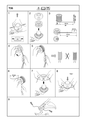 Page 32T35
Clic
1
2
3
5
67
9
8,5 m
28
4
8
4,3 m
14
2,4-2,7 mm
.095-.106
10 cm
     4
6 15 cm 