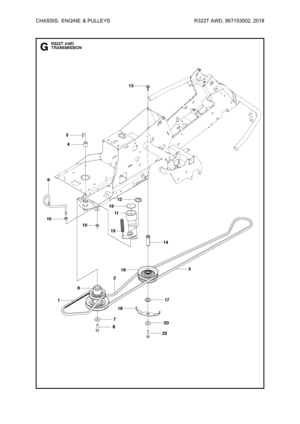 Page 22CHASSIS,
ENGINE&PULLEYS R322TAWD,967153002, 2018 