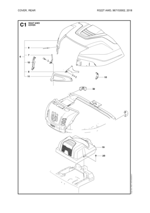 Page 28COVER,
REAR R322TAWD,967153002, 2018 