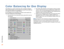 Page 10Color Balancing9
Color Balancing for One DisplayColor Balance is used to match the colors of adjacent displays 
when several displays are arranged in an array. You can also use 
it to adjust the color of a single display.
For one display, the Color Balance controls can be used to set 
the color temperature of that display.
1 To access the 
COLOR
 BALANCE
 menu, press 
MISC
 once on 
the remote.2 The m40L/m46L defaults to the brightest setting possible, 
which is 100 in the red, green and blue lines under...