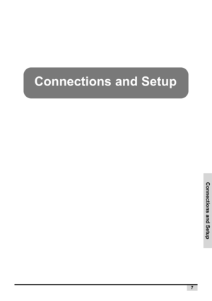 Page 15Connections and Setup
7
Connections and Setup 