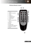 Page 14
10English 11 English
10English 11 English

Introduction

Wireless Remote Control
1.  Power
2.  Infrared Transmitter 
3.  Menu
4.  Aspect
5.  Volume +/-
6.   Computer Source
7.  S-Video Source
8.  Video Source
9.  Auto
10.  Four Directional Select 
Keys
11.  D-Zoom
12.  Mute
13.  Freeze
14.  Picture Mute
15.  Quick Color Adjustment
16.  Keystone Correction
17.  Enter
12
 16
 9
 6
 5
 4
 3
 8
 7
 11
 12
 14
 13
 15
 10
 17 