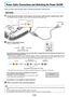 Page 22E-22
Power Cable Connections and Switching the Power On/Off
D
V
I
STANDBY STATUSSTANDBY STATUSSTANDBY STATUS
There is an order in which the power cable is connected and the power is switched on/off.
Operating
1Connect the AC IN connector of the projector and the power outlet using the supplied power cable.The STANDBY indicator will light in amber, and the unit will enter the standby mode.
Firmly plug in all the way.
To wall outlet
2Switch on the projector powerPress the STANDBY button.
This indicator is...