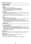 Page 3E-3
Important Safeguards
These safety instructions are to ensure the long life of the unit and to prevent fire and shock. Please read them
carefully and heed all warnings.
Installation
• For best results, use the unit in a darkened room.
• Place the unit on a flat, level surface in a dry area away from dust and moisture.
• Do not place the unit in direct sunlight, near heaters or heat radiating appliances.
• Exposure to direct sunlight, smoke or steam can harm internal components.
• Handle the unit...