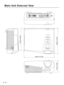 Page 44E – 44
Main Unit External View
DVI-D COMPONENT
CTRL
S-VIDEOVIDEOY             Cb            Cr
91 mm / 3.6 inch
235 mm / 9.3 inch
174 mm / 6.9 inch
198 mm / 7.8 inch 