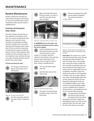 Page 27Commercial Gas Water Heater Use and Care Guide • 27MAINTENANCE
MAINTENANCE
Rou