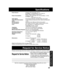 Page 3535
For Your Information
Specifications
Power Source:Compact VHS Camcorder: DC 6 V
AC Adaptor: 110/120/220/240 V  AC, 50/60 Hz
Battery: Nickel-Cadmium Type DC 6 V
Power Consumption:Compact VHS Camcorder: 6V  DC 8.5 W (Max. 11.5 W)
AC Adaptor:  19 W
                    1.2 W (when not in use.)
Video Signal:EIA Standard (525 lines, 60 fields) NTSC color signal
Video Recording System:2 rotary heads plus flying erase head. Helical scanning system
Audio:1 track
Pick-Up System:Sequential color difference field...