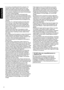 Page 4.
4Getting Started-
-
-
-
-
-
-
-
-
-
-Do not place combustibles behind the cooling fan. For 
example, cloth, paper, matches, aerosol cans or gas 
lighters that present special hazards when over heated.
Do not look into the projection lens while the illumination 
lamp is turned on. Exposure of your eyes to the strong light 
can result in impaired eyesight.
Do not look into the inside of this unit through vents 
(ventilation holes), etc. Do not look at the illumination lamp 
directly by opening the...