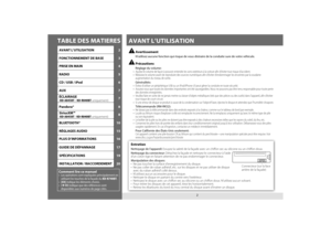 Page 422
TABLE DES MATIERESAVANT L’UTILISATION
AVANT L’UTILISATION  2
FONCTIONNEMENT DE BASE  3
PRISE EN MAIN  4
RADIO  5
CD / USB / iPod  6
Comment lire ce manuel
• Les opérations sont expliquées principalement en 
utilisant les touches de la façade du KD-R740BT.• [XX] indique les éléments choisis.•  (➜ XX) indique que des références sont 
disponibles aux numéros de page cités.
 Avertissement
  N’utilisez aucune fonction qui risque de vous distraire de la conduit\
e sure de votre véhicule.
 Précautions...