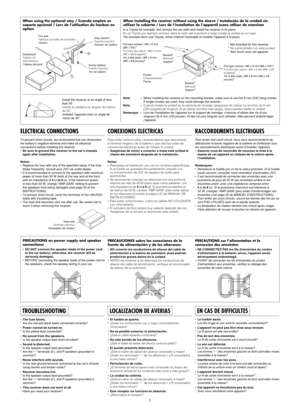 Page 38When installing the receiver without using the sleeve / Instalación de la unidad sin 
utilizar la cubierta / Lors de l’installation de l’appareil scans utiliser de manchon 
In a Toyota for example, first remove the car radio and install the receiver in its place.
En un Toyota por ejemplo, primero retire la radio del automóvil y luego instale la unidad en su lugar.
Par exemple dans une Toyota, retirer d’abord l’autoradio et installer l’appareil à la place.
When using the optional stay / Cuando emplea un...