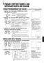 Page 41FRANÇAIS
Remarques:
●La commande de phase n’est effective
que dans le mode de système couleur
NTSC.
●La commande Chroma n’a pas d’effet
en recevant un signal noir et blanc ou si
aucun signal n’est entré.
●Si CHROMA est réglé sur “–20”, l’image
devient moins colorée.
●“NO EFFECT” est affiché (pendant
3 secondes environ) si une fonction
sélectionnée n’a pas d’effet.
PA L
ItemsTouche VOLUME/SELECT
–+
PHASE
Rougeâtre Verdâtre
(Phase)
CHROMA
Plus clair Plus profond
(Chrominance)
BRIGHT
Plus foncé Plus...