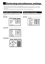 Page 4038
AV amplifier settings on-screen display
The following menus are available from the on-screen AV Amp
settings.
MAIN MENU ÑÑÑÑÑÑÑÑÑÑÑÑÑÑÑÑ
SOUND MENU ÑÑÑÑÑÑÑÑÑÑÑÑÑÑÑÑ
SPEAKER MENU ÑÑÑÑÑÑÑÑÑÑÑÑÑÑÑ
DVD settings on-screen display
The following menu is available from the on-screen DVD settings.
DVD MENU ÑÑÑÑÑÑÑÑÑÑÑÑÑÑÑÑÑ
Performing miscellaneous settings
It is possible to perform a variety of settings from the on-screen display.
The two on-screen displays used for settings are the AV amplifier settings...