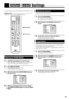 Page 4341
Use the primary remote control to perform SOUND MENU settings.
Buttons used ÑÑÑÑÑÑÑÑÑÑÑÑÑÑÑÑ
MAIN ON SCREEN and the 2/3/5/° cursors.
Adjusting the balance
Adjusting the front speaker balance.
1.Open the SOUND MENU.
See ÒOpening the SOUND MENUÓ.
2.Move the pointer to BALANCE using the 5/°
cursors.
3.Use the 2/3 cursors to adjust the balance.
Press 2 to shift the balance to the left.
Press 3 to shift the balance to the right.
Using loudness
When listening to audio at low volume, sounds in the highest...