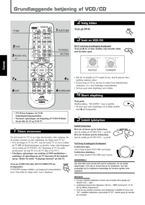 Page 1812
Dansk
Grundlæggende betjening af VCD/CD
AUDIO
• SVCD kan betjenes via VCD-
betjeningsfremgangsmåden.
• Nærmere oplysninger om betjening af VCD/CD finder
du på side 22, 23 og 32 til 37.
1 234
5 678
9
TVVCR
0
STANDBY/ONAUDIO
VCR TV
CENTER
REAR-R REAR-L
DVD FM/AM
CONTROL
AU X
TV/VIDEO
MUTINGREC/MEMORY
SEARCH
TOP
MENU
MENU
PTY PTYNEWS/INFO
PTY SEARCH
CHOICE
DOWN - TUNING - UP
SLOW
AUDIO
RETURN DIMMER DSP
SLEEP
RM-STHA35R
DVD CINEMA SYSTEM
SURROUND
SUB TITLE ANGLE ZOOM
ON SCREEN
RDS CLEAR TEST SETTING FM...