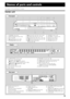 Page 73
Names of parts and controls
See pages in the parentheses for details.
Center unit
Front panel
LINEAR PCML
S.WFR
LS
RS CR
S LFE
DSP
SB PRO LOGIC
DIGITAL EXCH MP3
RESUME
BASS
SURROUND
TUNED ST AUTOMUTING
12345
9p87
61
2
R
1• LINEAR PCM indicator (18)
• Pro Logic indicators (28)
 PRO LOGIC,  PRO LOGIC II
• Digital signal format indicators (18, 27, 28)
 DIGITAL,  DIGITAL EX , DTS
2MP3 indicator (46)
3CH (channel) indicator (23)
4Main display
1456789pqw
t 2
3
er
STANDBY
COMPACTSUPER VIDEODIGITAL•EXPRO...