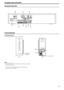 Page 96
Rear panel (center unit)
Powered subwoofer
SP-PWC30/SP-PWC20
Note that the illustration below is for SP-PWC30.
NOTE
 For safety reasons, always ensure that there is sufficient space behind 
the powered subwoofer.
*Do not block the ventilation openings to allow proper air 
circulation by the cooling fan.
10
37
11 118
11
10 1110
Front RearPOWER ON 
lamp: 
149
Power cord: 11 10
Description of parts and controls 
TH-C20-30[JC]5.book  Page 6  Thursday, January 12, 2006  11:29 AM
 