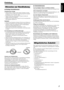 Page 52
Deutsch
Einleitung
7Wichtige Vorsichtshinweise
Aufstellung der Anlage
• Stellen Sie diese Anlage auf einer ebenen Unterlage an einem 
trockenen Ort auf, an dem die  Umgebungstemperatur innerhalb 
des Bereichs von 5°C und 35°C liegt.
 Sorgen Sie für einen ausreich enden Abstand zwischen der 
Anlage und Ihrem Fernsehgerät.
 Stellen Sie die Anlage nicht an einem Ort auf, der mechanischen  Schwingungen ausgesetzt ist.
Netzkabel
 Fassen Sie das Netzkabel auf ke inen Fall mit nassen Händen an!
 Solange...