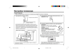 Page 77
V
L
R R L
/
MONO Y
C
BCR/
V
V SOVERL
R/
MONO
OUTPUT VIDEO-1
INPUT
COMPONENT
(VIDEO-2)
INPUT
AV-2955VE
K S-видеовыходу
1
Подсоединение антенного кабеля.Для подсоединения видеомагнитофона, соедините с помощью антенного
кабеля антенное выходное гнездо на видеомагнитофоне к антенному гнезду
телевизора. Затем подсоедините с помощью видео-и аудиокабелей (или, при
наличии, S-VIDEO кабелей) выходные гнезда видеомагнитофона к входным
гнездам VIDEO-1 телевизора. За более подробной информацией обращайтесь
в...