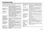 Page 2323
TroubleshootingIf a problem occurs when you are using the TV, check the below 
troubleshooting guide before calling for repair.
• Colour patches appear 
at the corner of the 
screen
• This may due to the magnetized device such as a 
speaker near to your TV. Keep the device apart from 
your TV. Alternately, you can also use the magnetic-
shielded speaker.
•  Picture is tilted
• This may due to the earth magnetism. Refer to 
“PICTURE TILT” on page 11 to correct the tilt.
•  Image takes a short 
period...