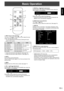 Page 17
15E
ENGLISH

Basic Operation
1
23
4
5
67
8
1. INPUT (Input mode selection)
The menu is displayed. Press  or  to select the input 
mode, and press  to enter.
*  You can select the input terminal by pressing the input 
switch of the monitor.
Input mode VideoAudio
PC1 DIGITAL
*1PC1 input terminalPC audio input 
terminal
PC2 ANALOGPC2 input terminal
PC3 ANALOG
*2PC3 input terminals
AV1 DIGITAL
*1AV1 input terminal AV audio input 
terminals
AV2 COMPONENT*2AV2 input terminals
AV3 VIDEO AV3 input terminal
*1...