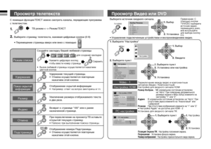 Page 1212
  Просмотр телетекста  Просмотр Видео или DVD
С помощью функции ТЕКСТ можно смотреть каналы, передающие программы 
с телетекстом.
1.        ТВ режим  Режим ТЕКСТ
2. Выберите страницу телетекста, нажимая цифровые кнопки (0-9)
  • Перемещение страницы вверх или вниз с помощью CHANNEL
(»ÌÍËÉÄÅ»
TV/VIDEOOK
1.  Выбор
2. Установка
OK
1.  Выбор
2. Введите
OK
1.  Выберите пункт
3. Установка2. Установка или настройка
(»ÌÍËÉÄÅ»
>> > >> >
!L®ËÉ½ÀÈ×
Ã¿ÇEÈÙ £ÂÇÀÈÃÍ×0ÎÒÈ»Ú
6IDEO
 ºÂÖÅ
ºÂÖÅ4EÆEÍEÅÌÍA...