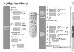 Page 15
23

DANSK
24

Prøv de avancerede features
· Indstil et tidspunkt for, hvornår tv’et skal slukkes automatisk· Undgå, at dine børn ser bestemte kanaler
P
PMENU
AV
ZOOM
OK
TV
0
AUTO SLUK
NEJ
FEATURESAUTO SLUKBØRNESIKRINGBLÅ BAGGRUNDFAVORIT POSITIONJAUDSEENDETYPE A
FEATURESAUTO SLUKBØRNESIKRINGBLÅ BAGGRUNDJAFAVORIT POSITIONUDSEENDETYPE A
INDSTIL KODE NR.
BØRNESIKRING
01 AVPR0203040506070809
IDCH/CCDR1 _ _ _ _ _CH02CH03CH04CH05CH06CC01CC02CC03CC04
BØRNESIKRING
01 AVPR0203040506070809
IDCH/CCDR1 _ _ _ _...