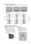 Page 1507
Installation
2-2  Attachez de nouveau le crochet.
● Choisissez les positions des crochets en fonction de la position souhaitée du 
moniteur et fixez-les avec les vis.
Barre d’enceintes x √ x √
Tuner x x √ √
3 Fixez le moniteur sur le socle.
3-1  Accrochez le moniteur sur le 
socle.
● Après avoir accroché le moniteur 
sur le socle, balancez le moniteur 
d’un côté à l’autre plusieurs fois 
pour que les crochets du moniteur 
et les pivots sur le socle s’engagent 
correctement.
3-2  Vissez la vis.
● Après...